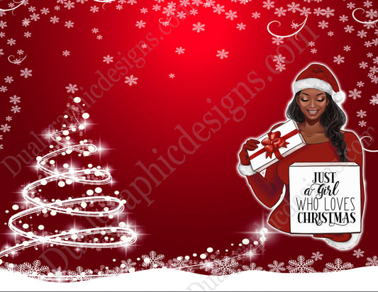 Just a Girl who loves Christmas Journal Cover/Tumbler file
