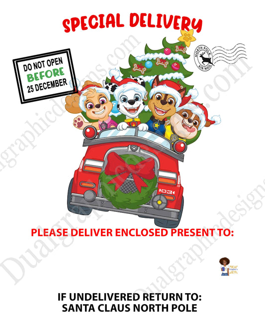 Paw Patrol Santa Sack Template