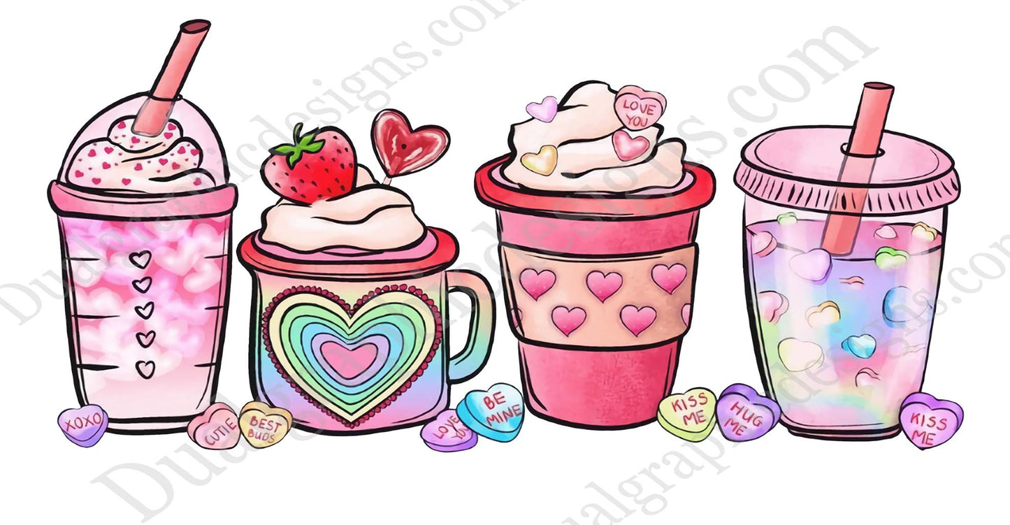 50 Valentines Adhesive Prints